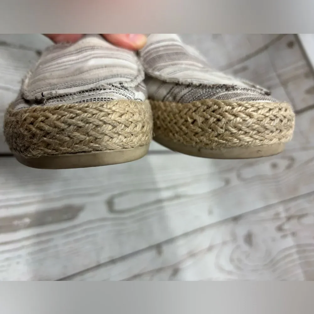 Espirit Women's Noella Espadrille Slip On Taupe Canvas Flats Size 6.5